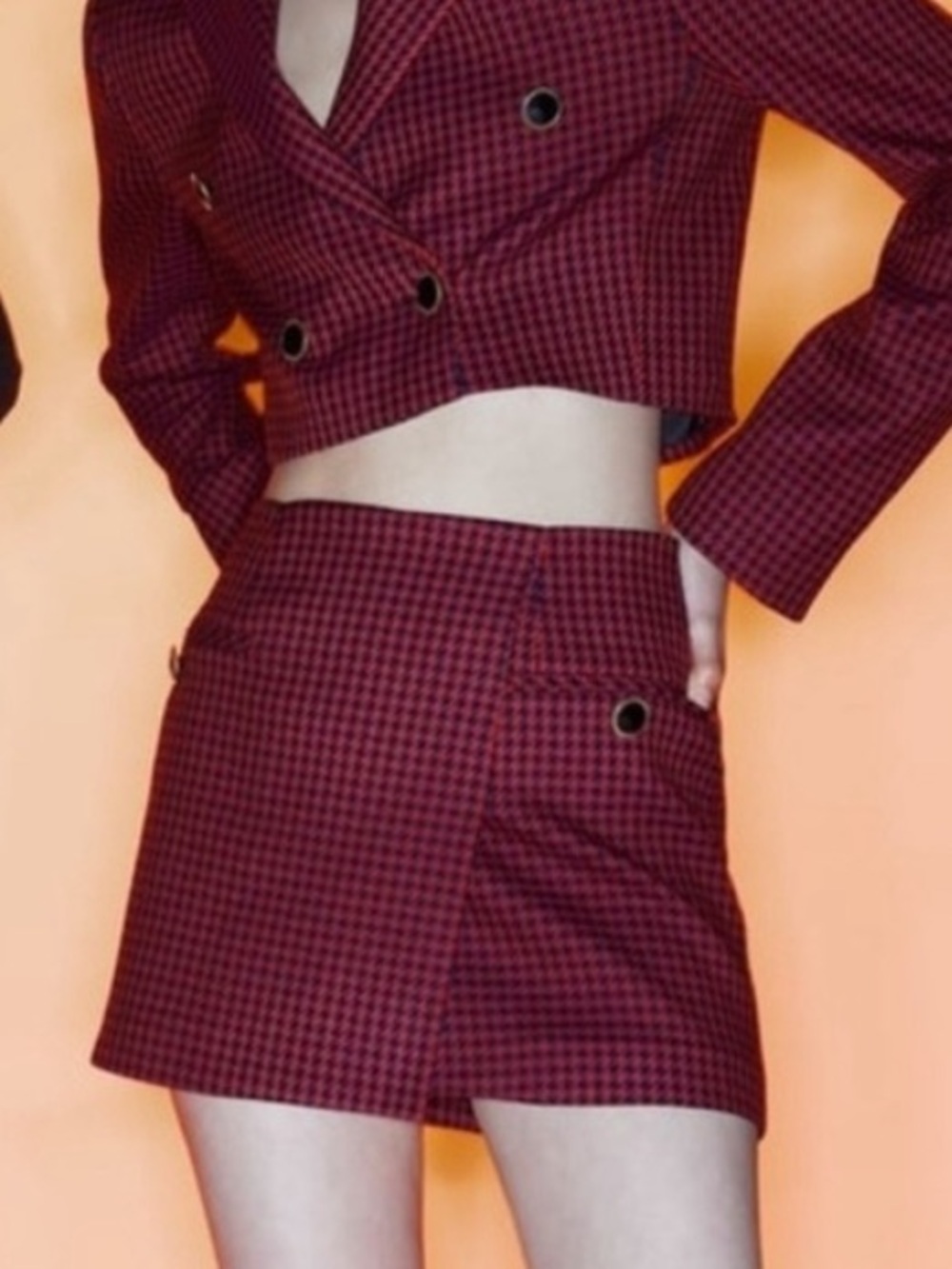 Zara Houndstooth Mini Skirt Size L